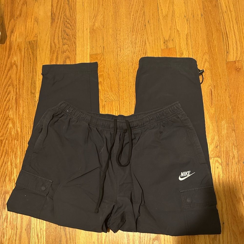 Nike black cargo pants with drawstring waist and pockets! Size XXL!